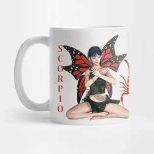 Scorpio fairy meditating with scorpion symbol Mug